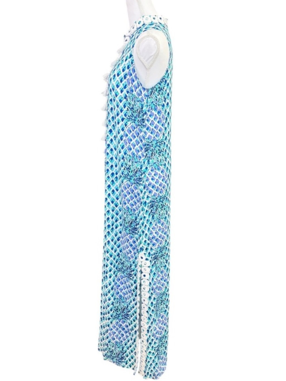 Lilly Pulitzer Blue, Teal & White Pineapple Printed Dress - Picture 14 of 14